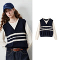 Layered-Look Striped Knit Top