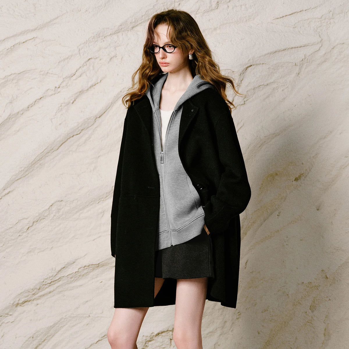 Coat and Hooded Vest Set