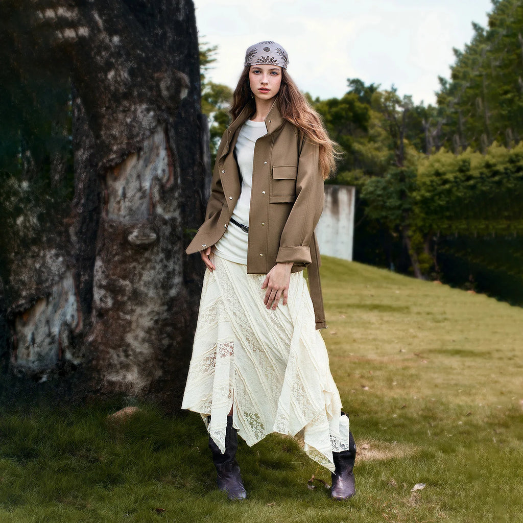 Belted Flap-Pocket Jacket