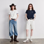 Plaid-Cuff Short-Sleeve Tee