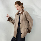Contrast-Collar Elbow-Patch Jacket