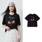 Apple-Motif Crewneck Tee