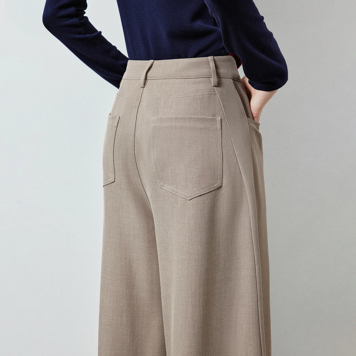 Draped Wide-Leg Pants
