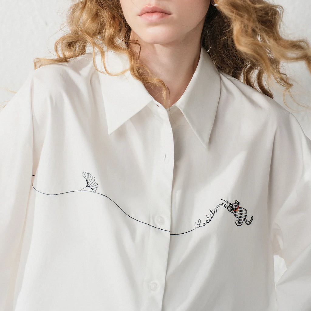 Graphic Long-Sleeve Button-Up Shirt