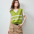 Layered-Look Striped Knit Tee