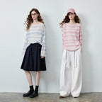 Striped Long-Sleeve Knit Top