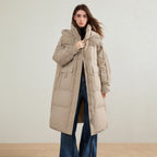 Hooded Flap-Pocket Puffer Coat