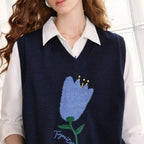 Botanical Graphic Knit Vest