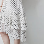 Polka-Dot Tiered Ruffle Skirt