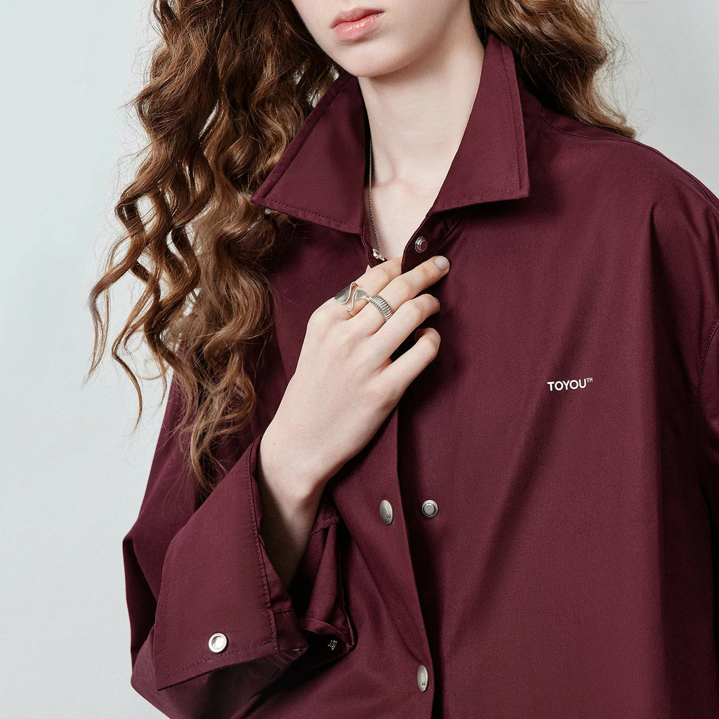 Relaxed Long-Sleeve Button-Front Shirt