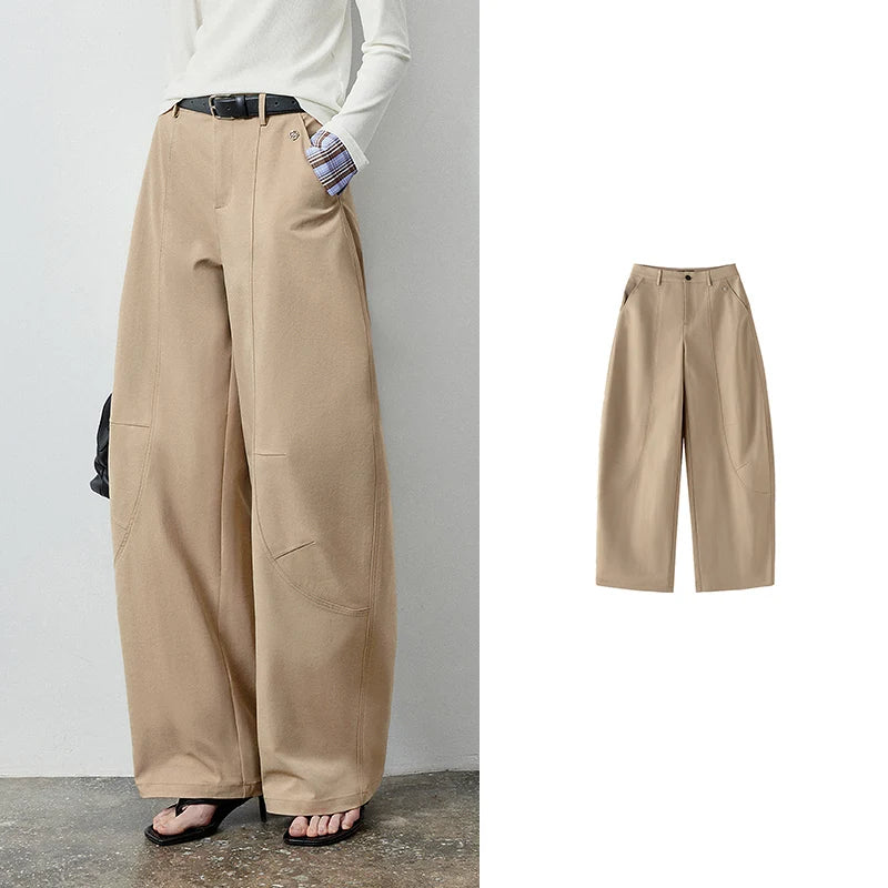 Curved-Seam Casual Pants