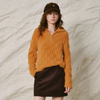 Textured Zip-Neck Sweater