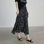 Floral Asymmetric-Hem Skirt