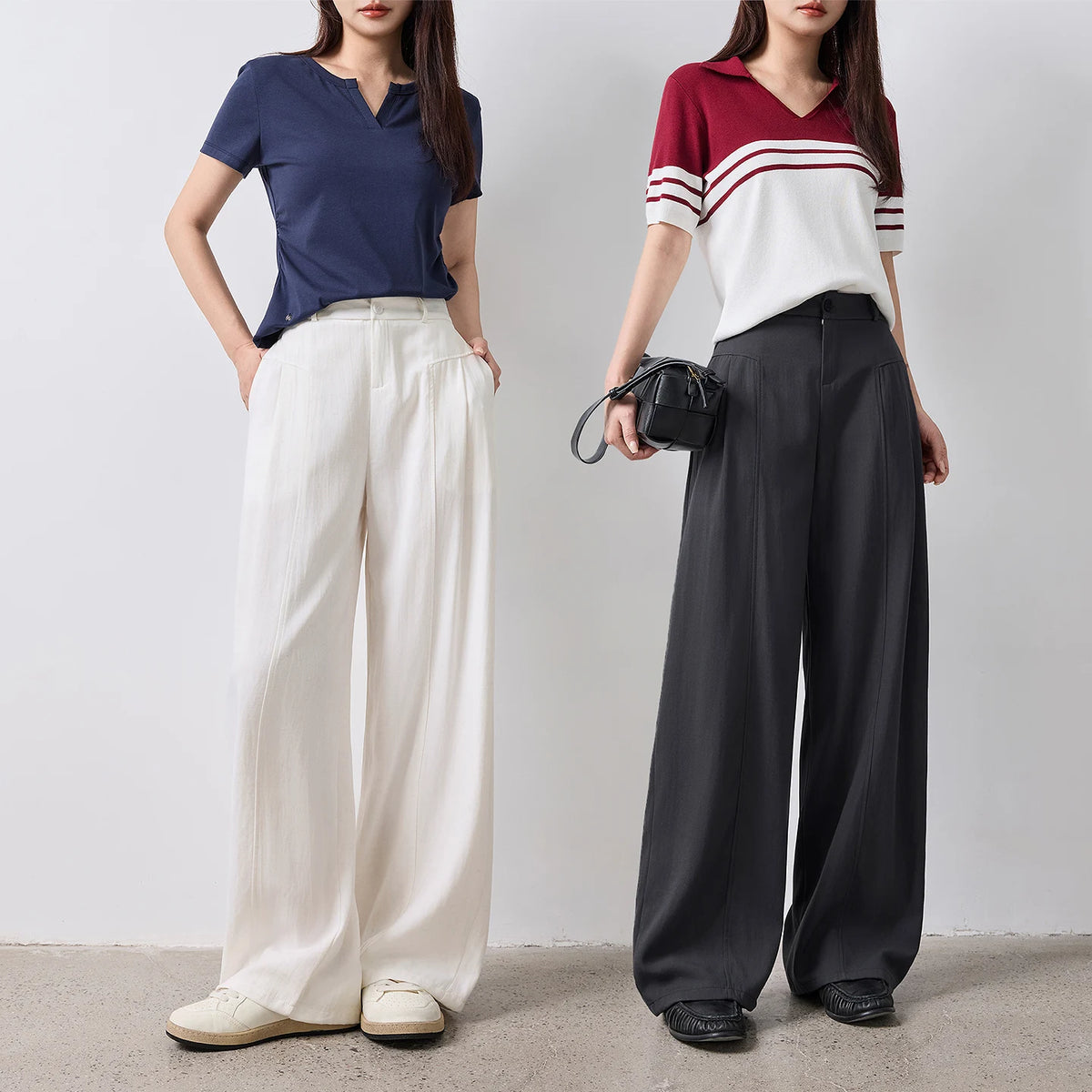 Pleated Wide-Leg Pants