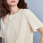 Textured Short-Sleeve Crewneck Tee