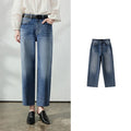 Washed Cropped Tapered Jeans