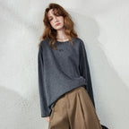 Relaxed Long-Sleeve Crewneck Top