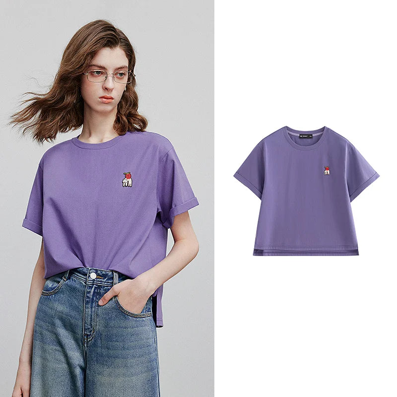 Chest-Motif Relaxed Crewneck Tee