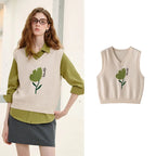Botanical Graphic Knit Vest