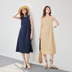 Sleeveless Angled-Waist Midi Dress