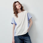Contrast-Sleeve Relaxed Tee