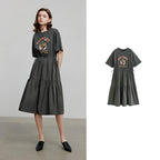Graphic Tiered T-Shirt Dress
