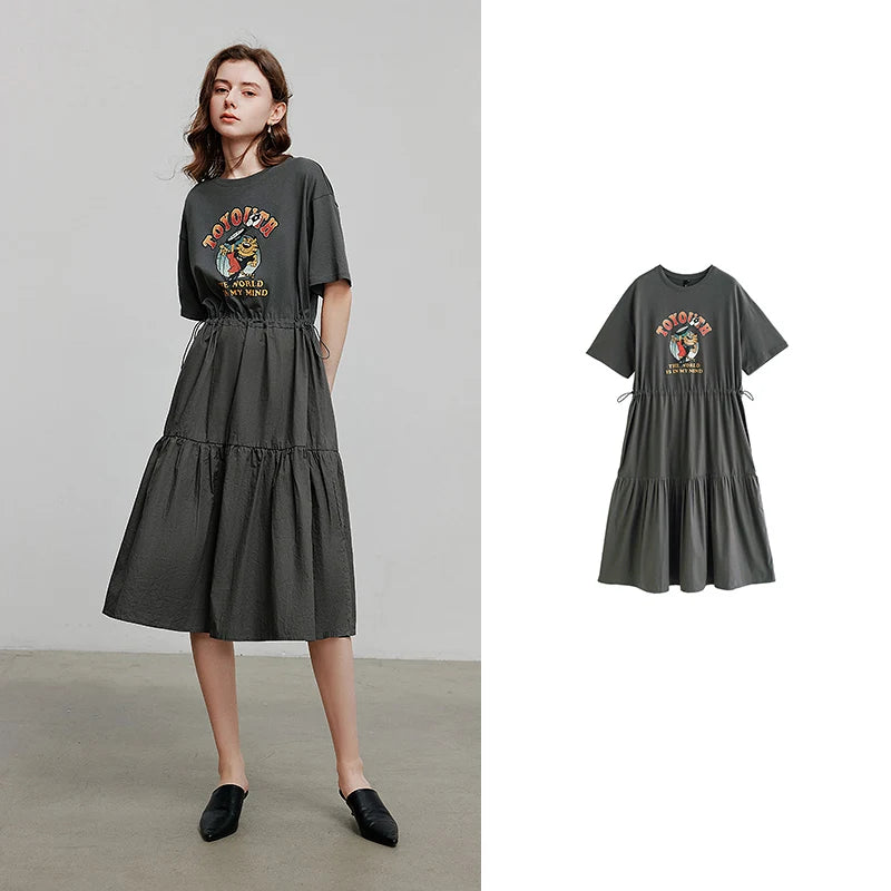 Graphic Tiered T-Shirt Dress