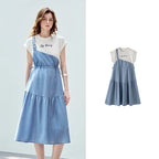 Layered-Look Tiered Midi Dress