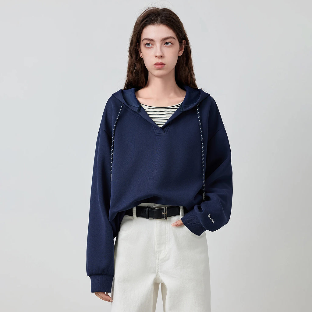 Layered-Look Hooded Sweatshirt