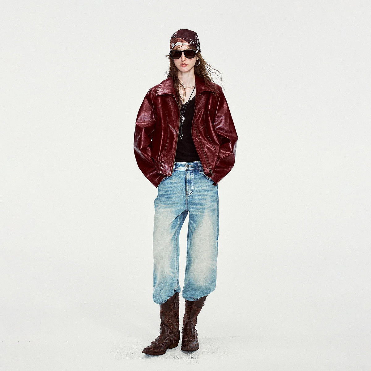 Glossy Zip-Front Jacket