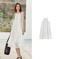 Halter-Neck Eyelet Midi Dress