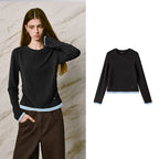 Layered-Look Long-Sleeve Crewneck Top