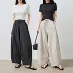 Drawstring Wide-Leg Pants