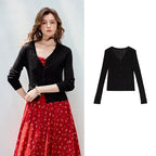 Ribbed V-Neck Cardigan