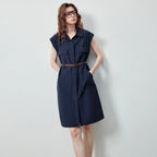 Collared Sleeveless Shirt Dress