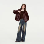 Buckle-Collar Glossy Jacket