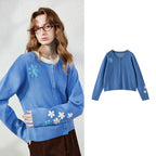 Flower-Detail Knit Cardigan