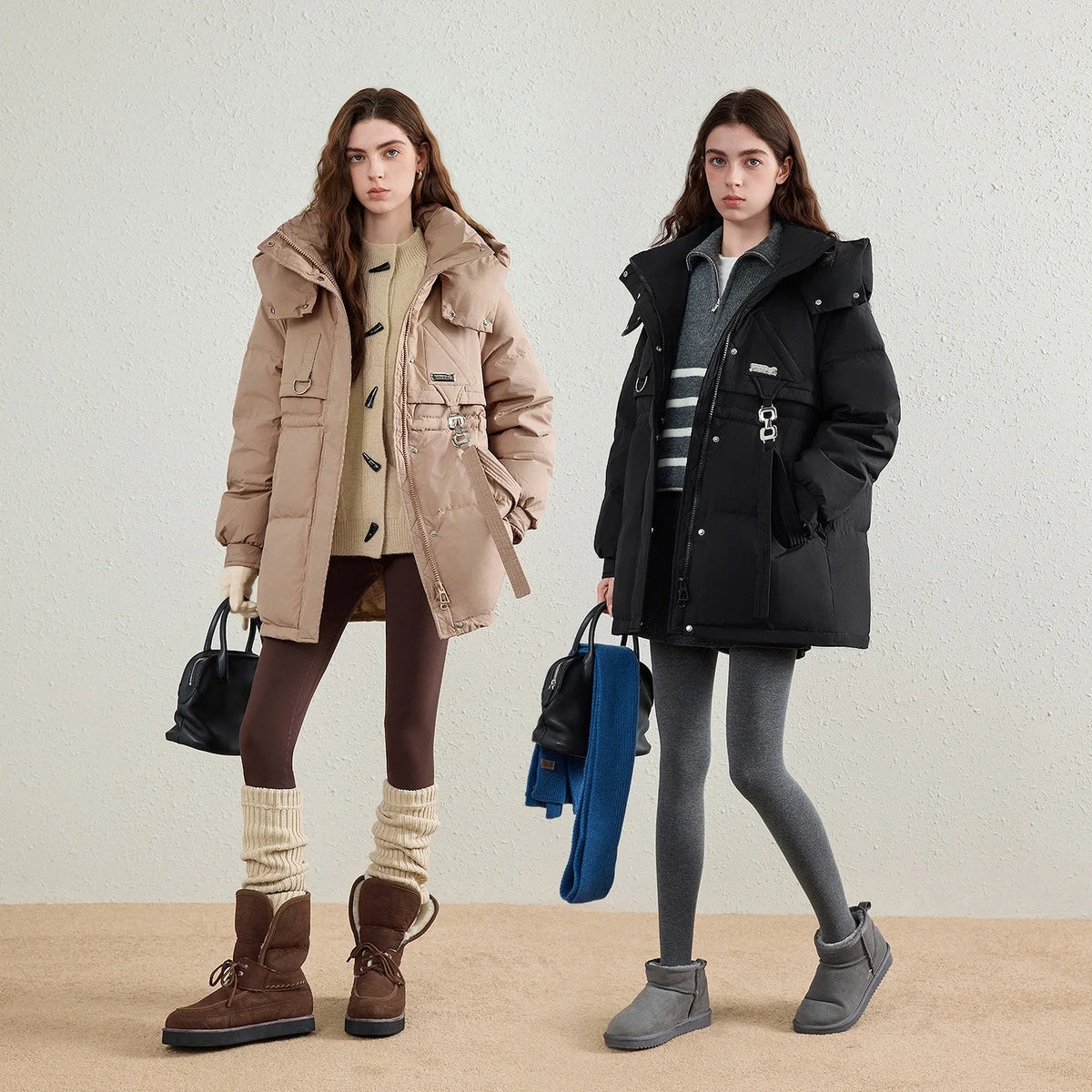 Drawstring Hooded Puffer Jacket