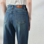 Flared Dark-Wash Jeans