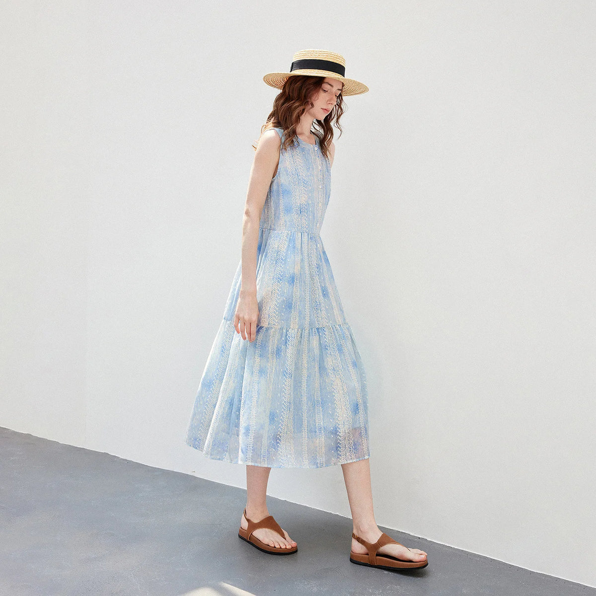 Floral Tiered Midi Dress