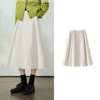 Paneled A-Line Midi Skirt
