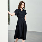Short-Sleeve Midi Shirt Dress