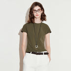 Cap-Sleeve Crewneck Tee