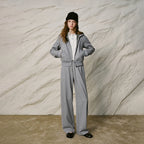 Zip Hoodie and Wide-Leg Pants Set
