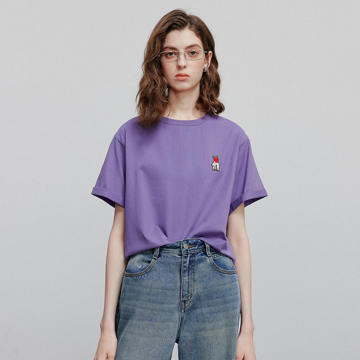 Chest-Motif Relaxed Crewneck Tee