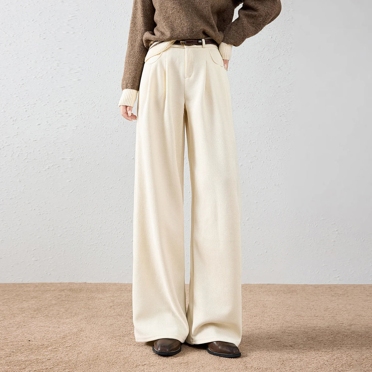 Pleated Wide-Leg Pants