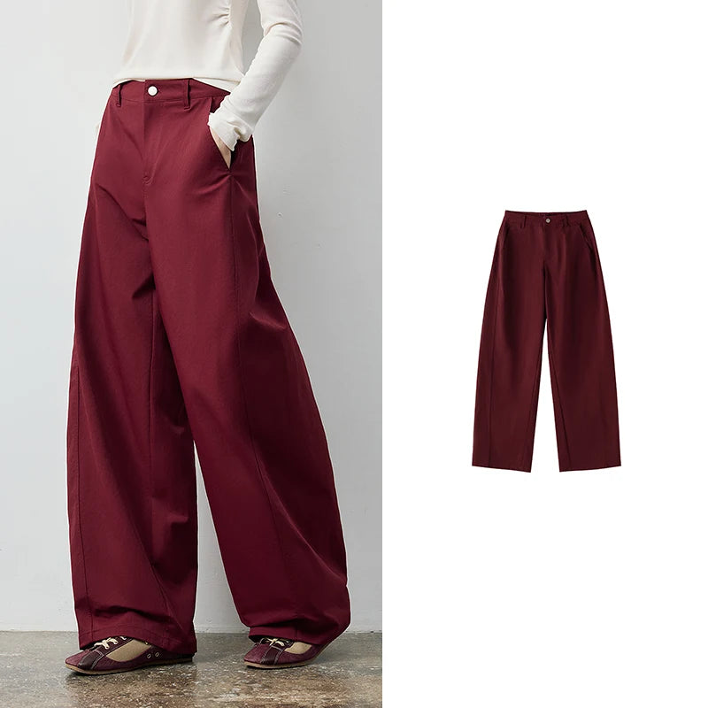 Seamed Curved-Leg Pants