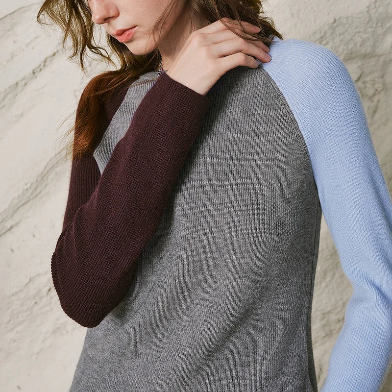 Asymmetric Colorblock Sweater