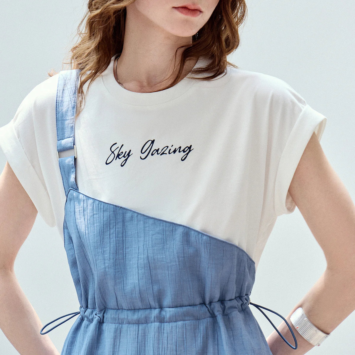 Layered-Look Tiered Midi Dress