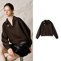 Decorative-Motif Polo Sweatshirt